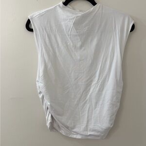 NWT Abercrombie Modal Blend White Ruched Cap Sleeve Top L